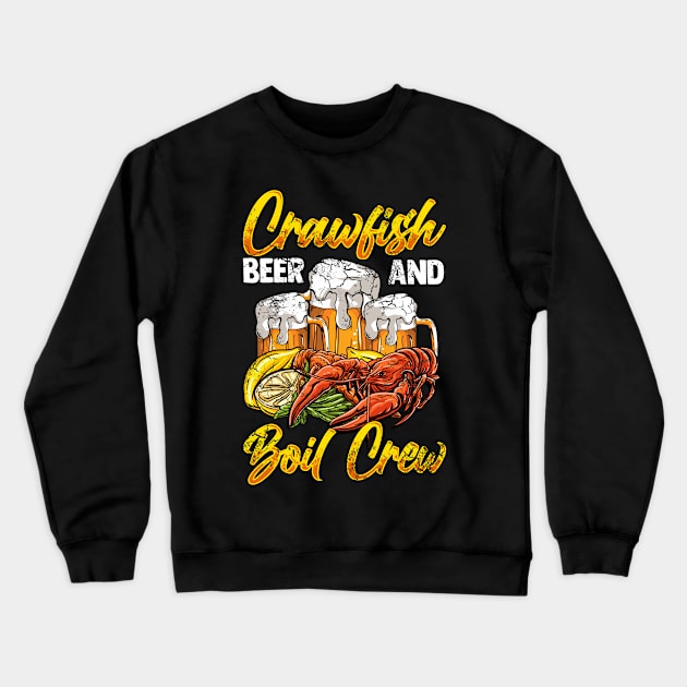 Crawfish Beer And Boil Crew Crewneck Sweatshirt by E